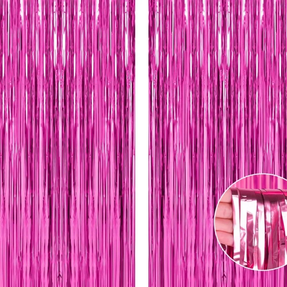 *NWT* 2pk of Tinsel Foil Fringe‎ Curtains Party Photo Backdrop & decor